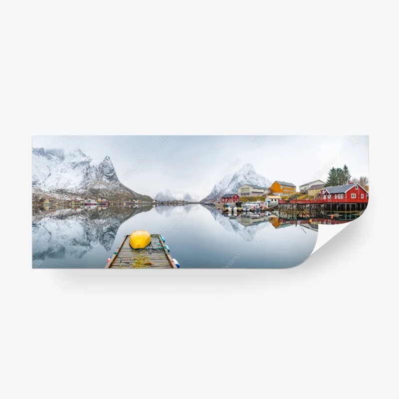 Fototapeta spokojna panorama górskiego fiordu