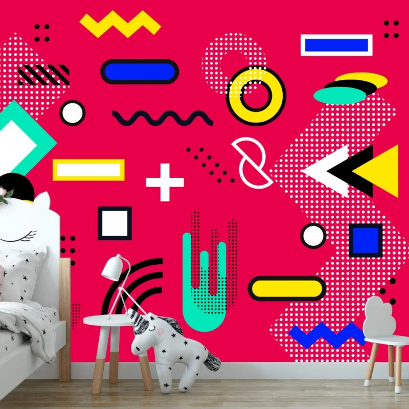 Fototapeta żywy geometryczny wzór pop