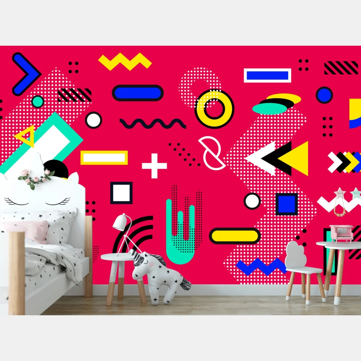 Fototapeta żywy geometryczny wzór pop – Wallissimo® Fototapeta żywy geometryczny wzór pop – Wallissimo®