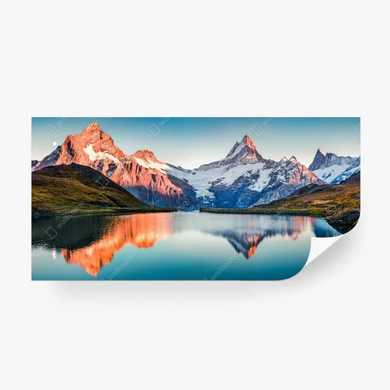 Fototapeta odbicia zachodu słońca nad Bachalpsee, Szwajcaria