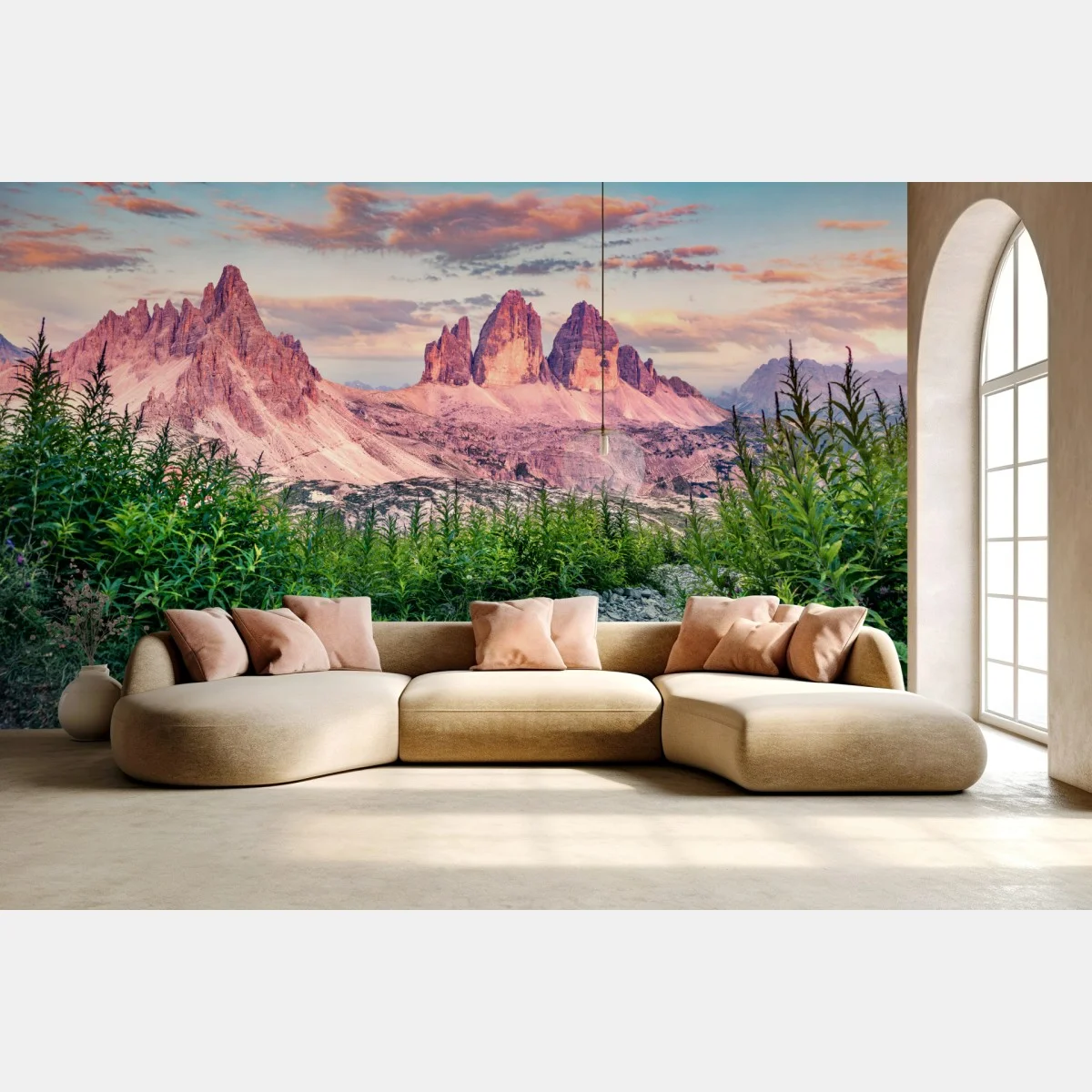 Fototapeta zachód słońca w Tre Cime di Lavaredo – Wallissimo® Fototapeta zachód słońca w Tre Cime di Lavaredo – Wallissimo®