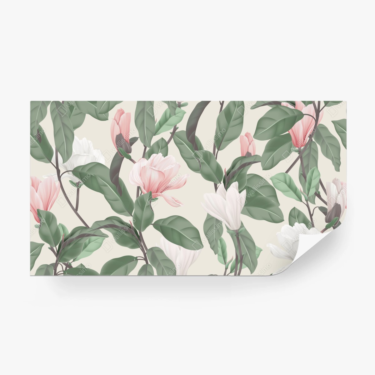 Fototapeta pastelowy wzór z magnolią – Wallissimo®