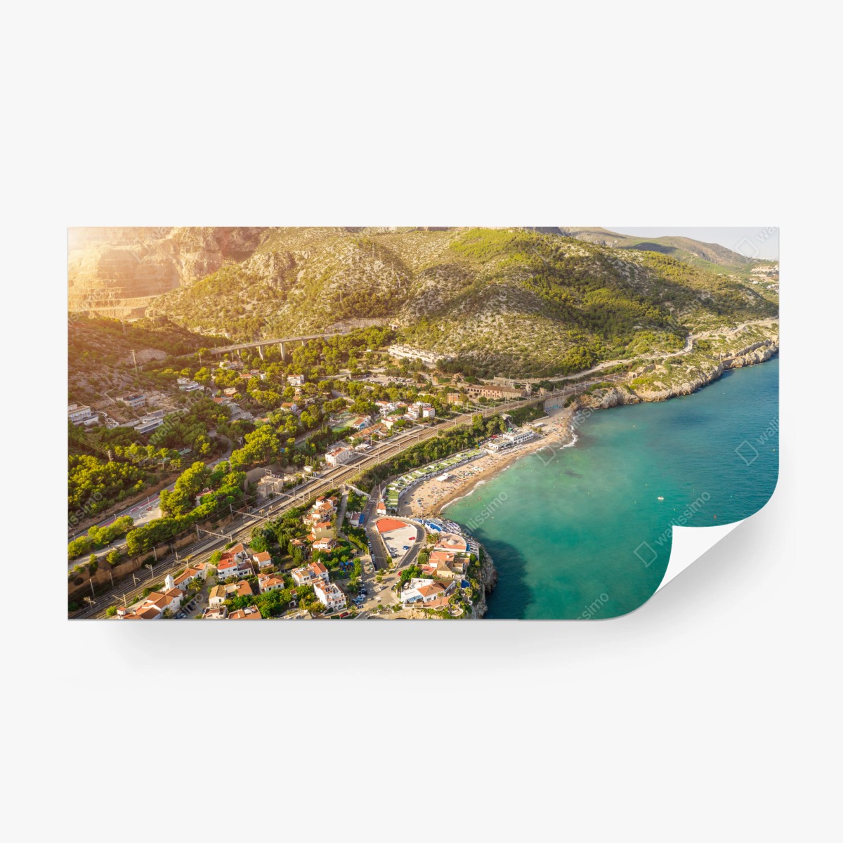 Fototapeta turkusowy nadmorski pejzaż z lotu ptaka – Wallissimo®