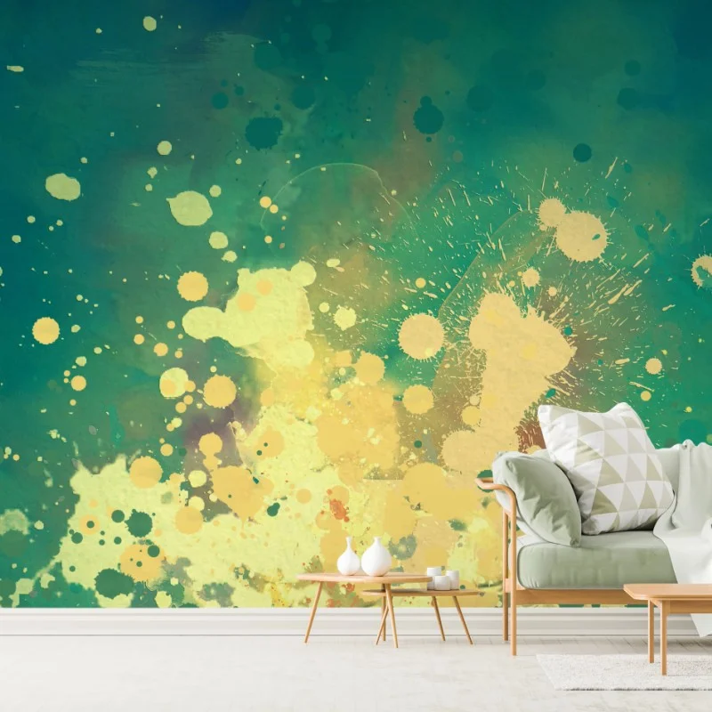 Fototapeta turkusowy wybuch akwareli abstrakcja