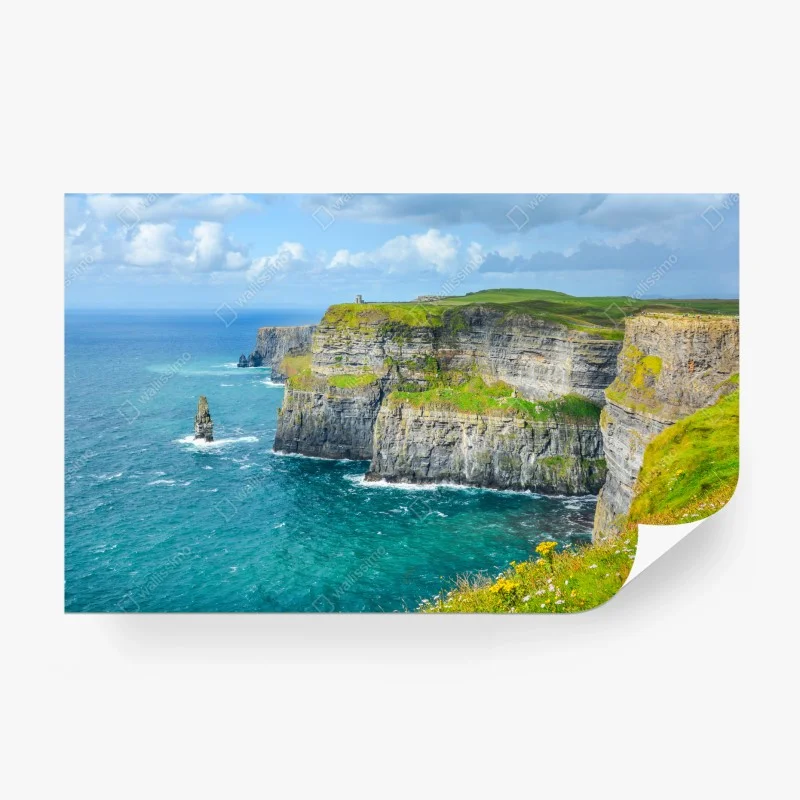 Fototapeta dramatyczne klify nadmorskie i widok na ocean