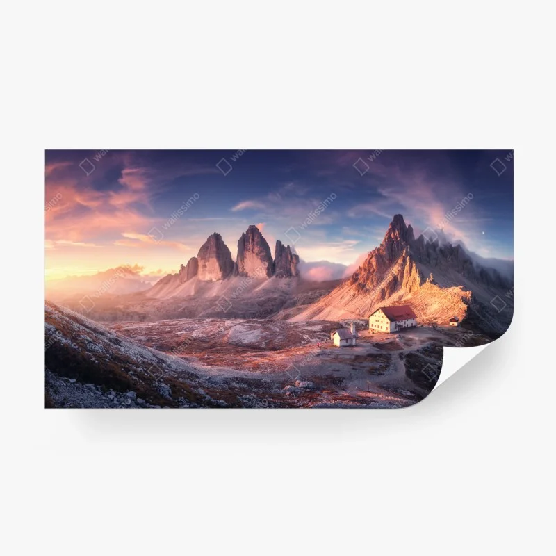 Fototapeta wschód słońca nad szczytami Dolomitów