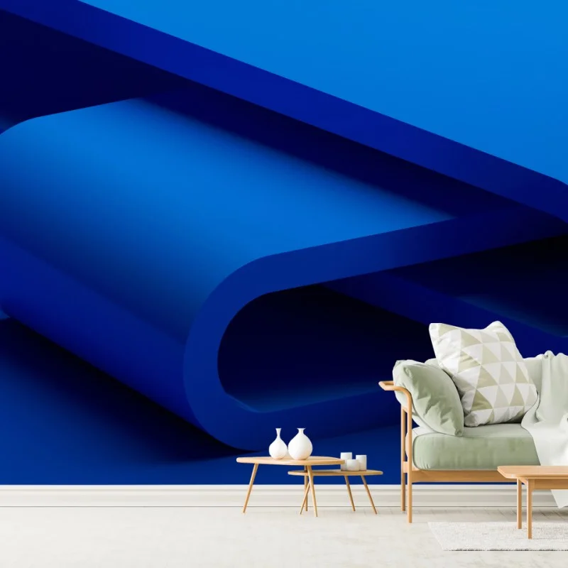 Fototapeta minimalna niebieska wstęga geometryczna