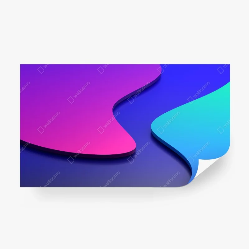 Fototapeta wibrujące fioletowo-niebieskie abstrakcyjne kształty 3d