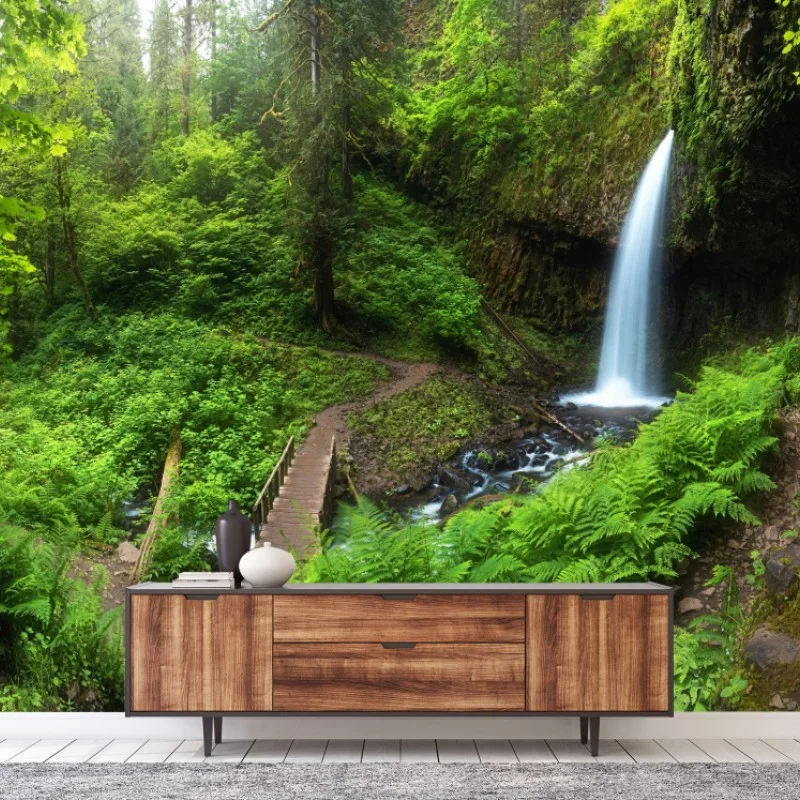 Fototapeta bujny leśny wodospad panorama