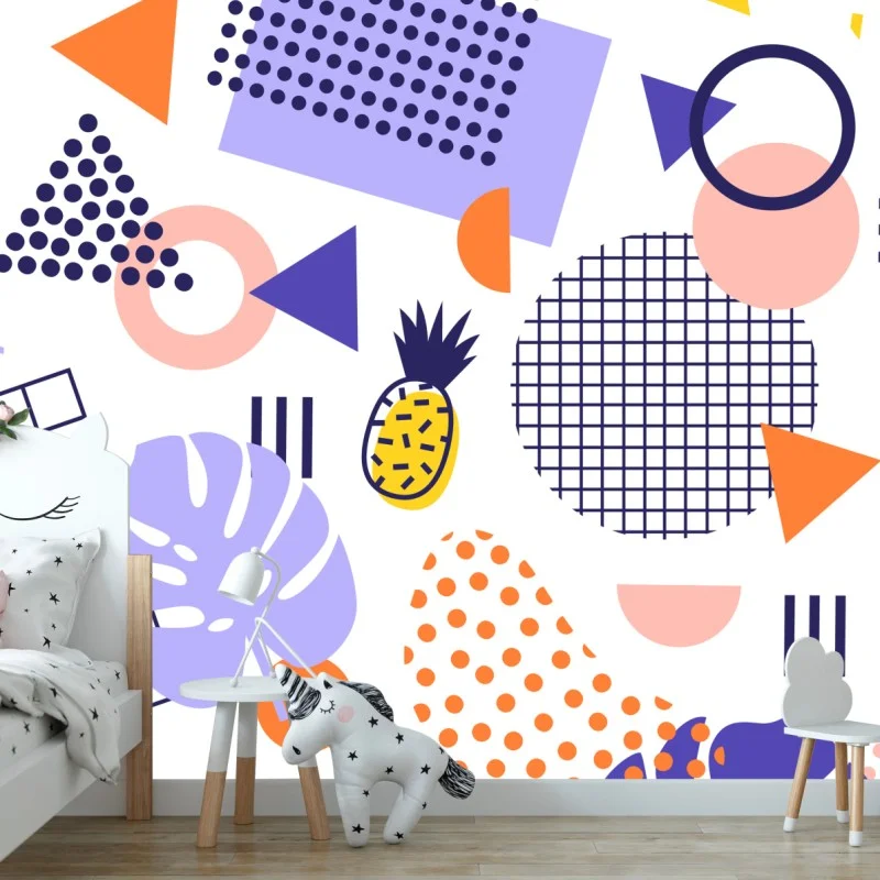 Fototapeta zabawny tropikalny wzór geometryczny