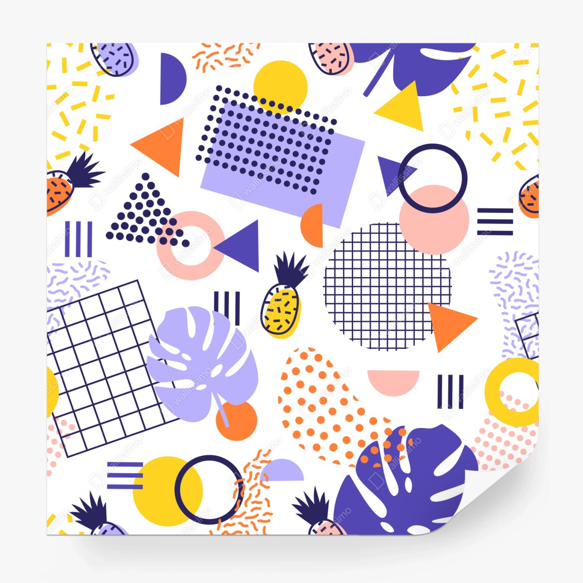 Fototapeta zabawny tropikalny wzór geometryczny – Wallissimo®