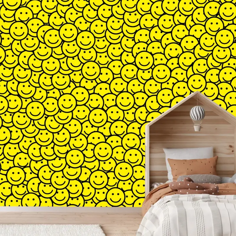 Fototapeta wzór z uśmiechniętymi buźkami