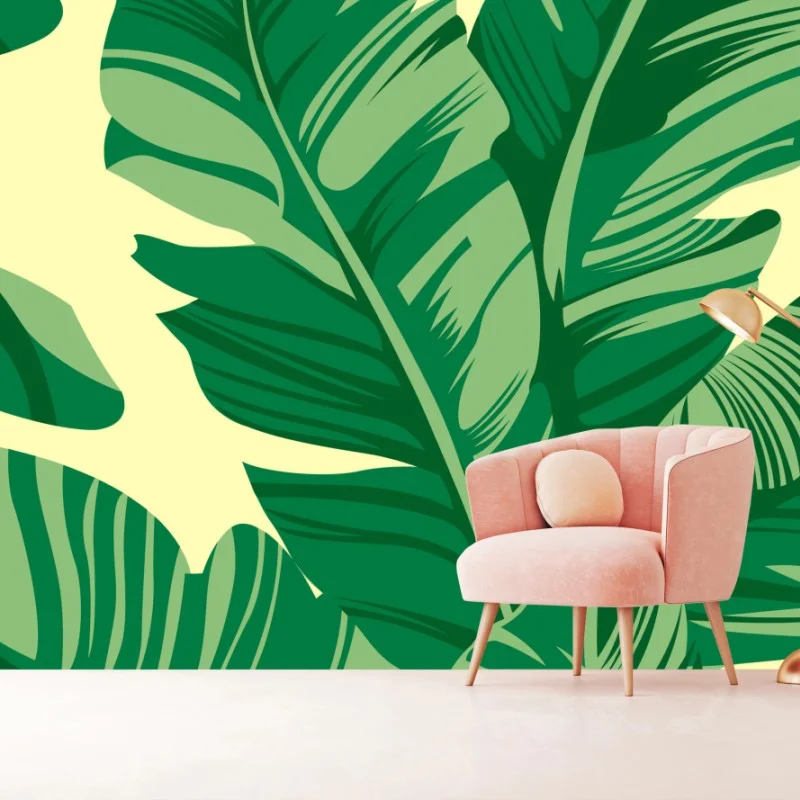 Fototapeta wzór liści bananowca