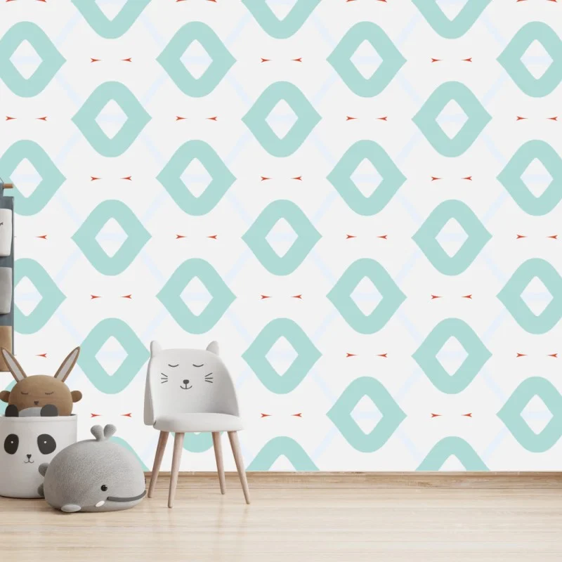 Fototapeta turkusowy geometryczny wzór rombów