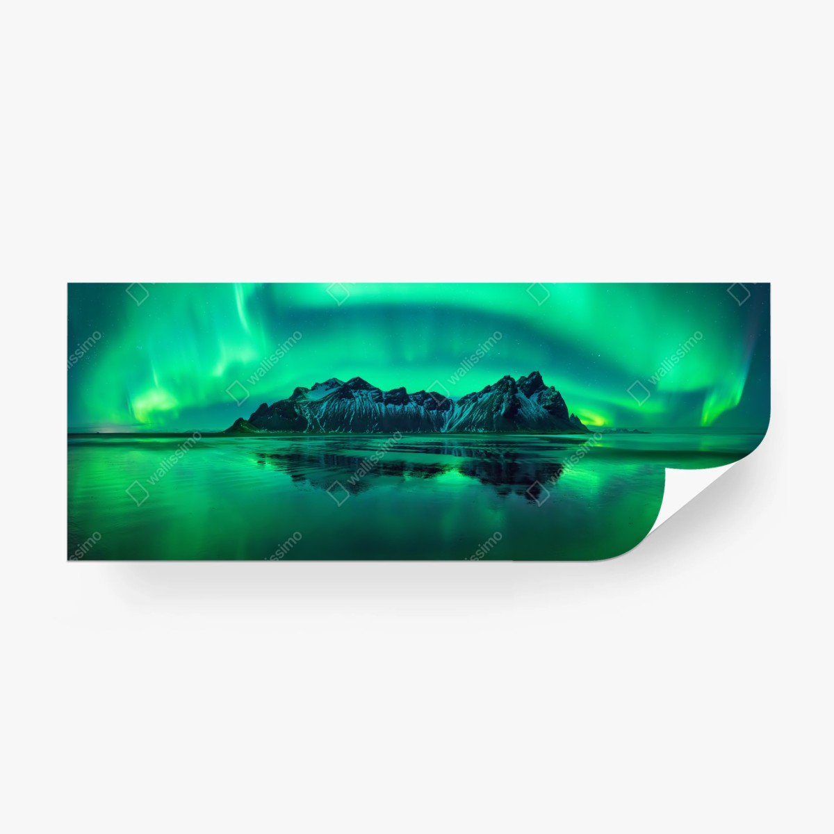 Fototapeta zorza nad Vestrahornem, Stokksnes – Wallissimo®