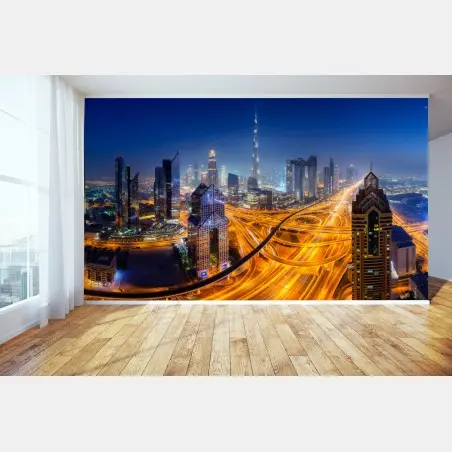 Fototapeta panorama nocnego Dubaju – Wallissimo®