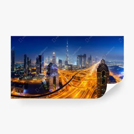 Fototapeta panorama nocnego Dubaju – Wallissimo®