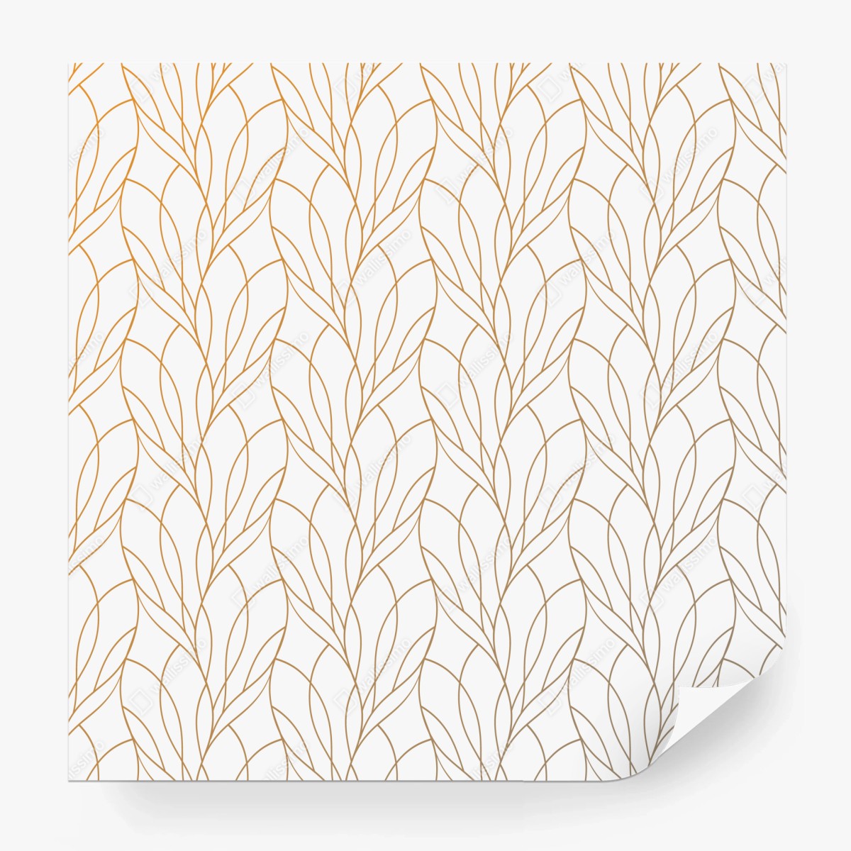 Fototapeta złoty wzór liści na białym tle – Wallissimo® Fototapeta złoty wzór liści na białym tle – Wallissimo®
