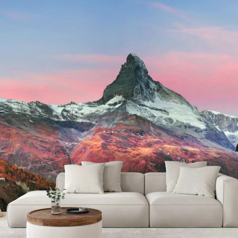 Fototapeta jesienna panorama Matterhornu przy zachodzie słońca