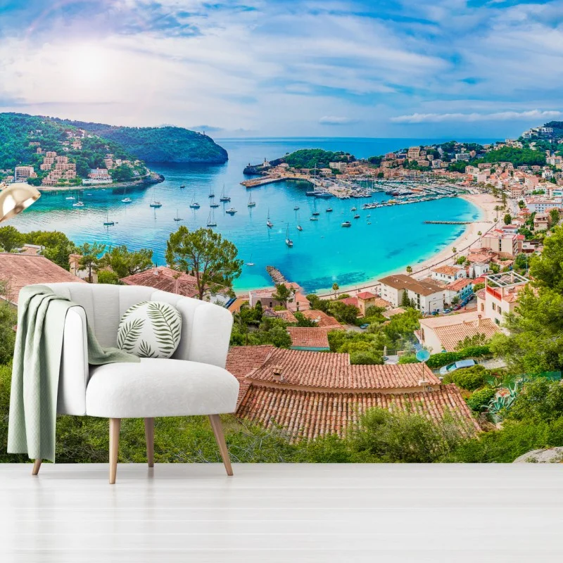 Fototapeta słoneczna panorama Port de Soller – Wallissimo®