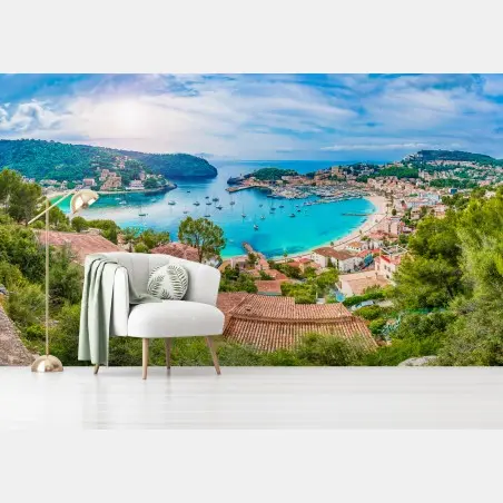 Fototapeta słoneczna panorama Port de Soller – Wallissimo®