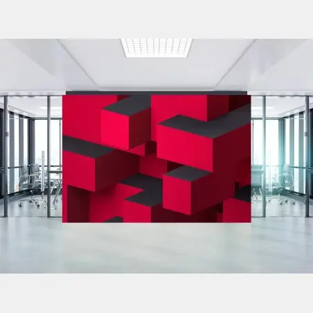Fototapeta odważne czerwone geometryczne bloki – Wallissimo®