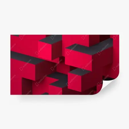 Fototapeta odważne czerwone geometryczne bloki – Wallissimo®