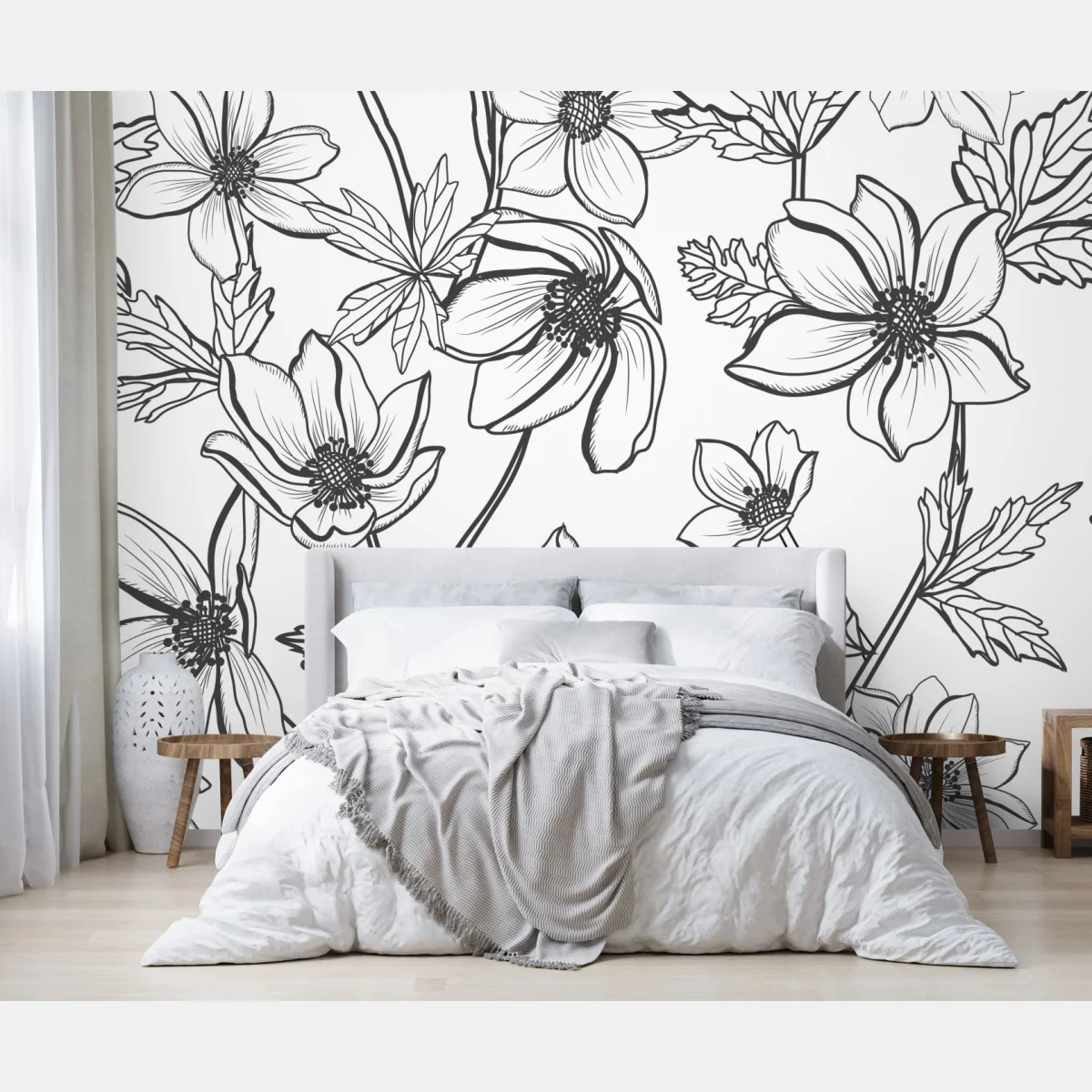 Fototapeta botaniczny rysunek kwiatowy – Wallissimo® Fototapeta botaniczny rysunek kwiatowy – Wallissimo®