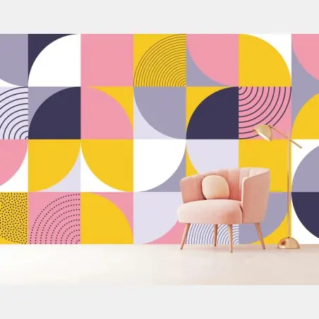 Fototapeta pastelowa geometryczna mozaika – Wallissimo®