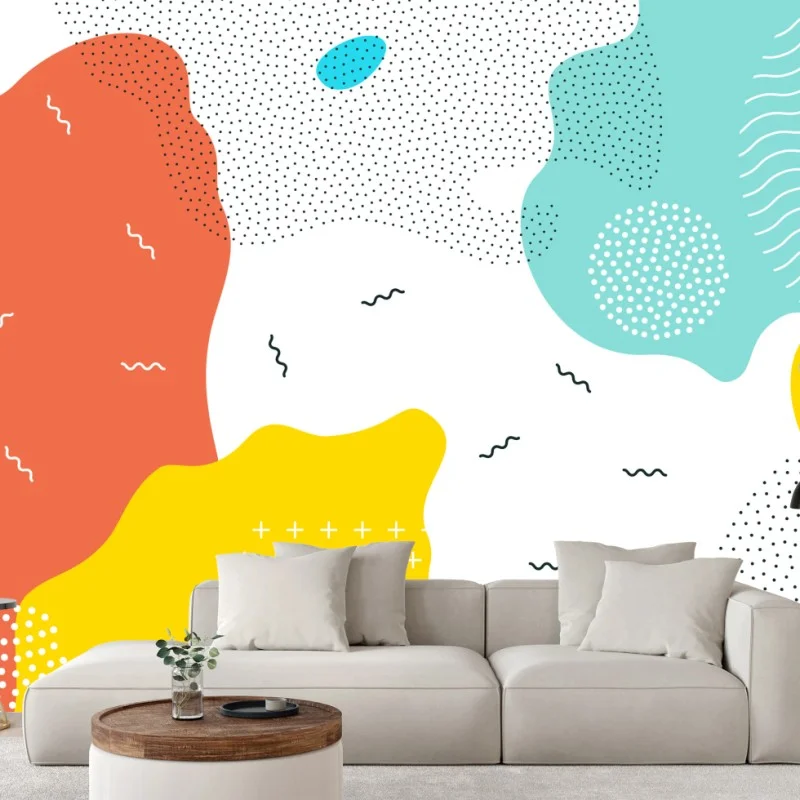 Fototapeta zabawne abstrakcyjne kształty w żywych kolorach