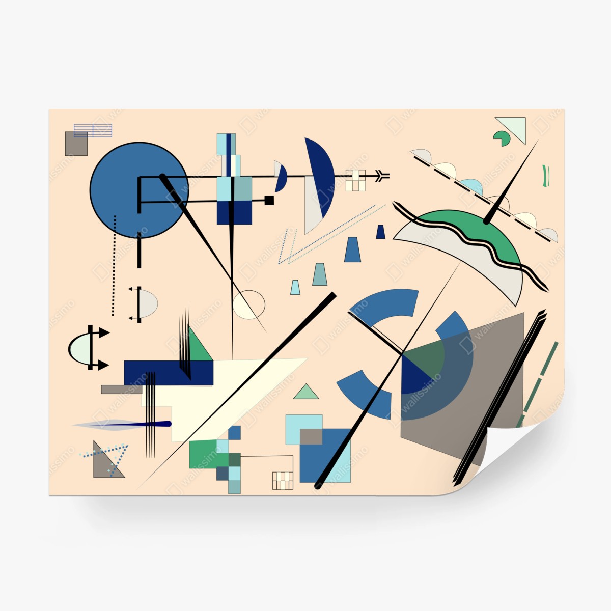 Fototapeta geometryczna kompozycja w pastelach – Wallissimo®