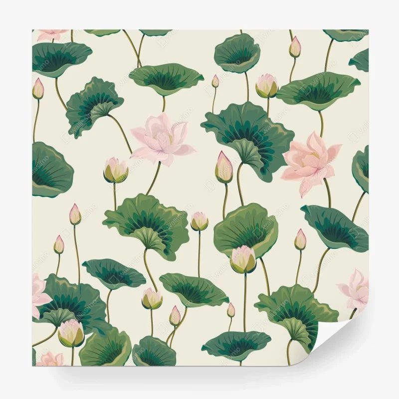 Fototapeta spokojny botaniczny wzór lotosu