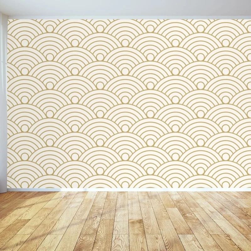 Fototapeta złoty wzór seigaiha