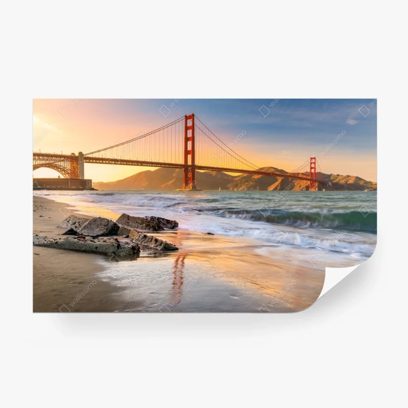 Fototapeta zachód słońca przy Golden Gate Bridge