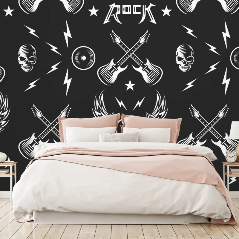 Fototapeta bezszwowy wzór rockowych ikon