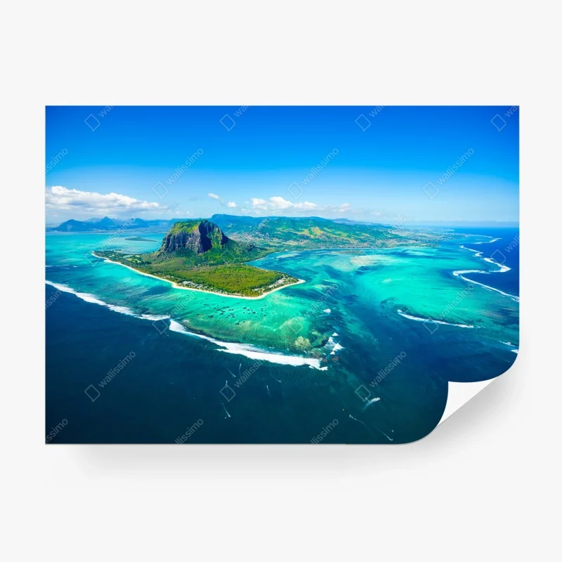 Fototapeta Le Morne turkusowa laguna panorama