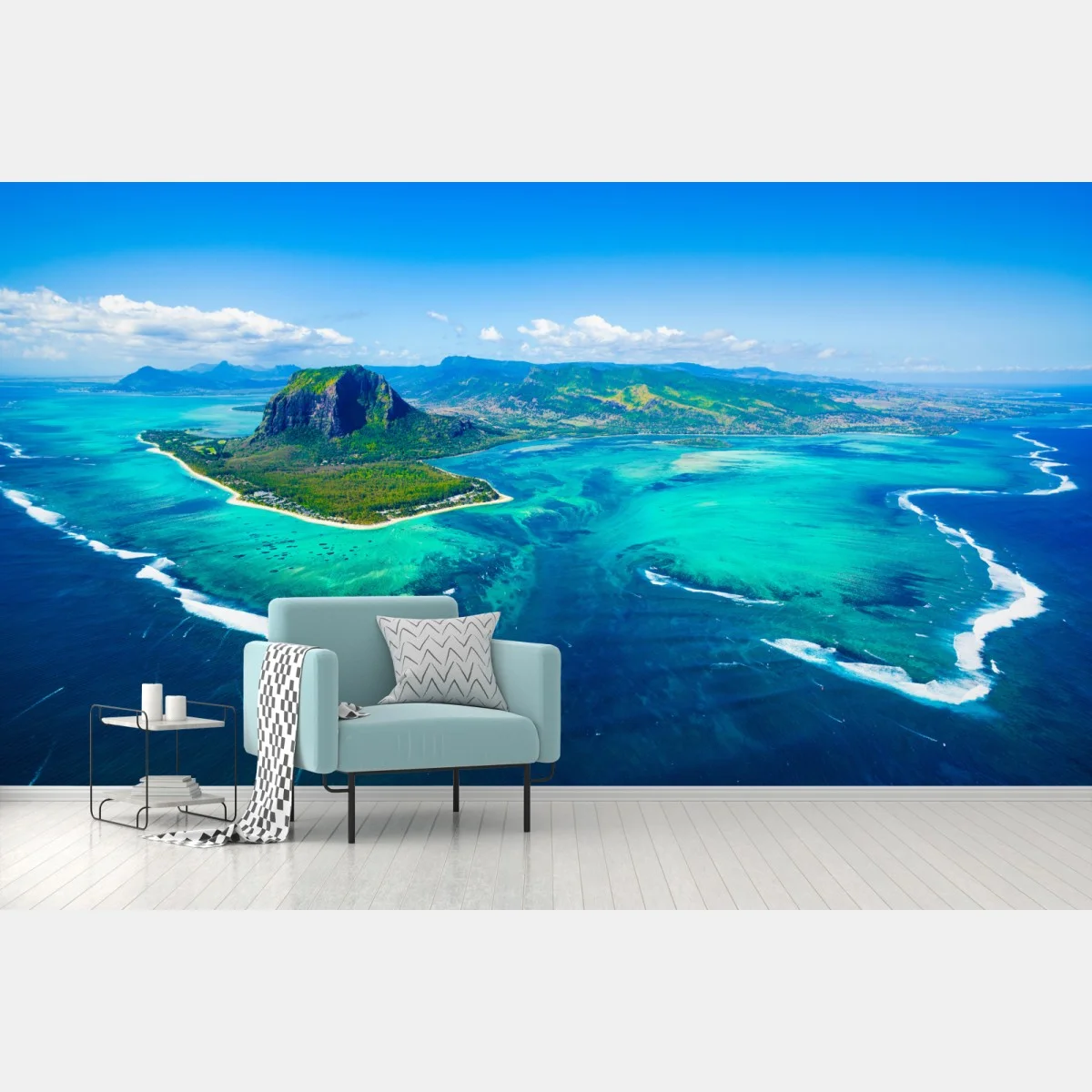 Fototapeta panorama Le Morne nad laguną Mauritiusa – Wallissimo® Fototapeta panorama Le Morne nad laguną Mauritiusa – Wallissimo®