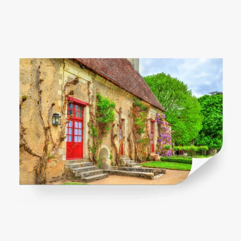 Fototapeta uroczy domek z kwitnącą glicynią