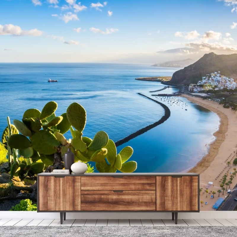 Fototapeta słoneczna plaża Las Teresitas panorama