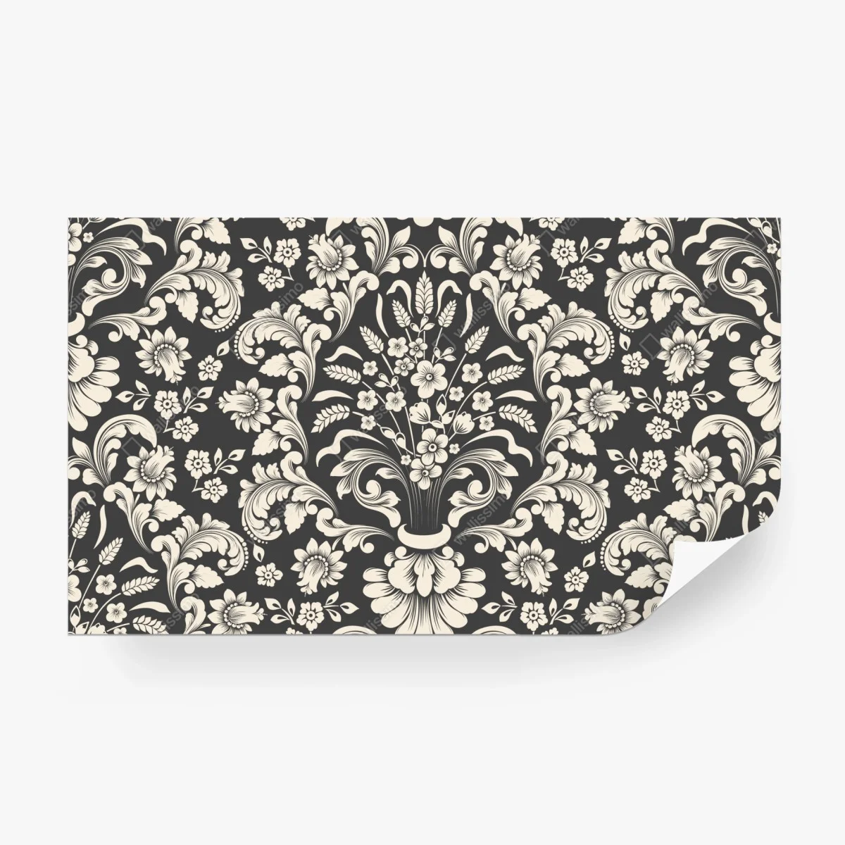 Fototapeta vintage kwiatowy wzór damask – Wallissimo®