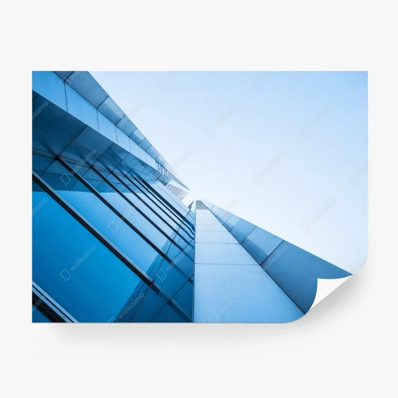 Fototapeta nowoczesna niebieska szklana elewacja