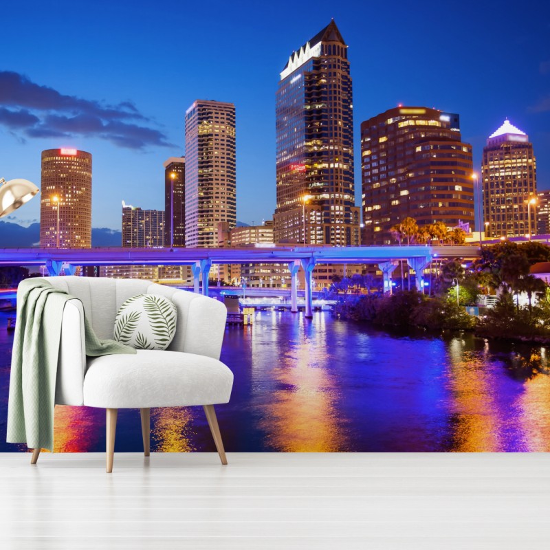 Fototapeta panorama Tampa nocą