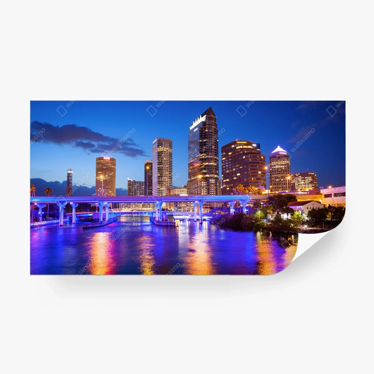 Fototapeta panorama Tampa nocą – Wallissimo® Fototapeta panorama Tampa nocą – Wallissimo®