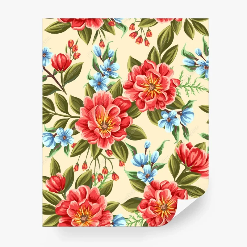 Fototapeta intensywny akwarelowy wzór kwiatowy