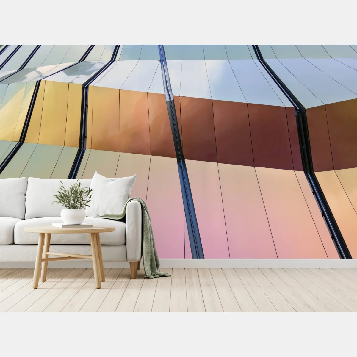 Fototapeta iryzująca nowoczesna fasada z paneli – Wallissimo® Fototapeta iryzująca nowoczesna fasada z paneli – Wallissimo®