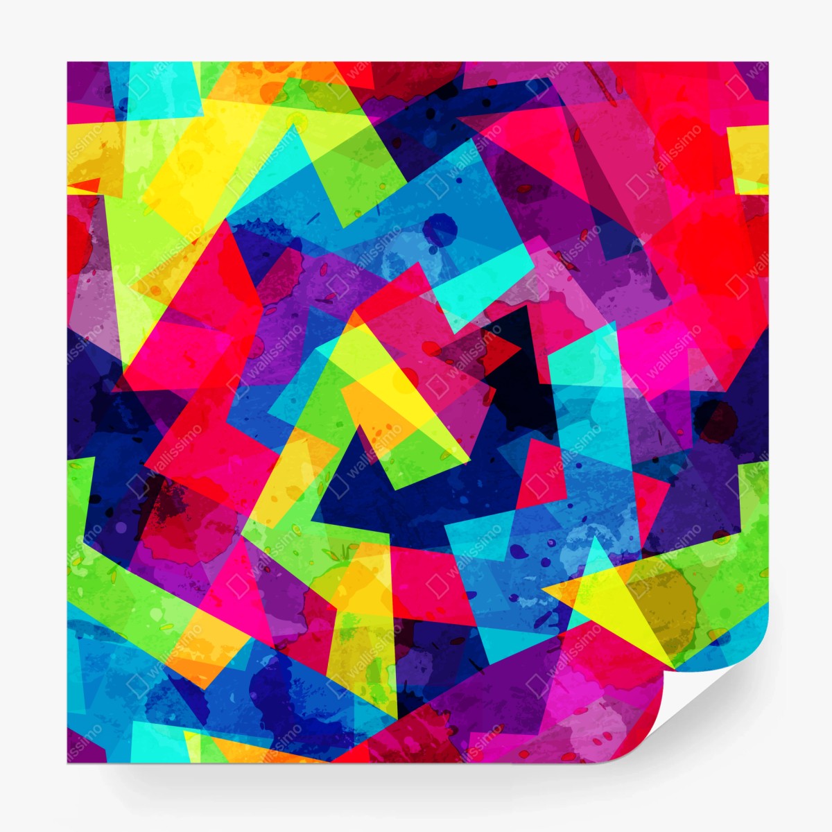 Fototapeta żywy geometryczny akwarelowy kolaż – Wallissimo®