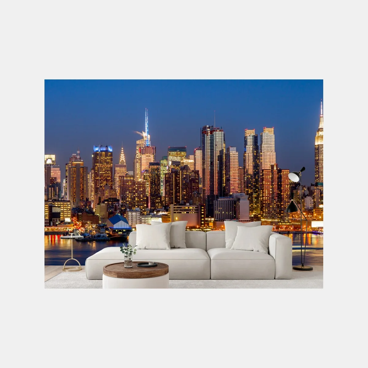 Fototapeta panorama Nowego Jorku o zmierzchu – Wallissimo® Fototapeta panorama Nowego Jorku o zmierzchu – Wallissimo®