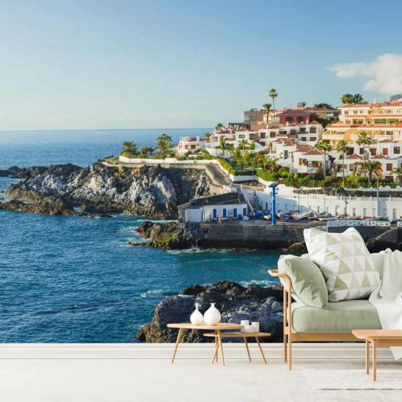 Fototapeta słoneczna panorama nadmorskiego miasteczka