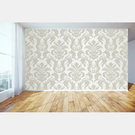 Fototapeta elegancki beżowy wzór damask – Wallissimo®