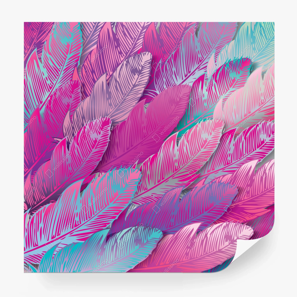 Fototapeta iryzujący różowy wzór piór – Wallissimo® Fototapeta iryzujący różowy wzór piór – Wallissimo®